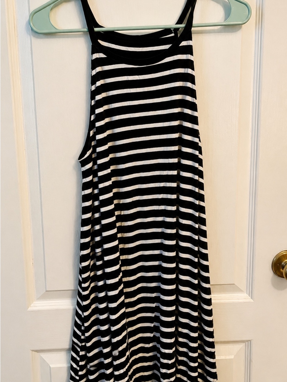 Old Navy Black and White Striped Midi Dress
